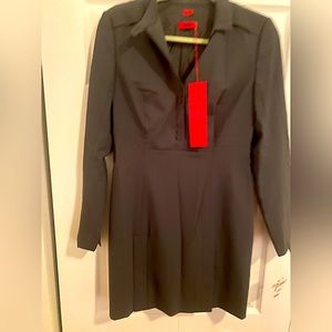 New! Super stylish Hugo Boss gunmetal fully lined virgin wool dress size 8
